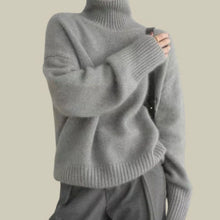 Amelie | Damen Rollkragenpullover aus Merinowolle Oversized Strickpullover – Grau