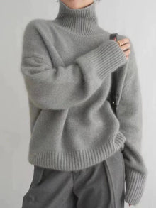 Damen Rollkragenpullover mit klassischem Design und Komfort – Grau