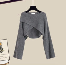 3-teiliges Damen Co-ord Set mit weitem Pullover Bluse und Hose – Weißes Hemd