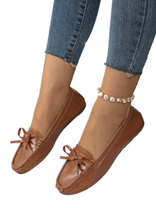 Damen Slipper-Loafer mit Schleifendetail und Genähter Oberfläche – Niemiecki