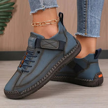 Damensneaker mit elastischer Sohle und Klettverschluss – Marineblau