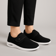 Damen Sneaker Mit Komfortsohle Und Klettverschluss – Schwarz