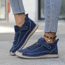 Damen Sneakers mit Schnürung und verstärkter Sohle – Blau