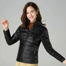 Damen Steppjacke mit Reißverschluss – Schwarz