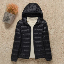 Amelie | Damen Steppjacke mit Kapuze ultraleichte gefütterte Übergangsjacke – Schwarz