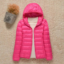 Amelie | Damen Steppjacke mit Kapuze ultraleichte gefütterte Übergangsjacke – Fuchsia