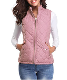 Leonie | Damen Steppweste leicht gefütterte Puffer Vest Women Reißverschluss – Rosa