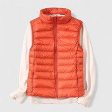 Luisa | Damen Steppweste leichte ärmellose Puffer Vest Women Übergangsjacke – Orange