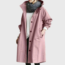 Frieda | Damen Trench Coat mit Kapuze wasserdicht Relaxed-Fit lang – Rosa