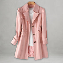 Clara | Damen Trenchcoat klassischer Schnitt Knopfleiste Umlegekragen – Rosa