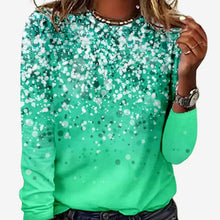 Elisabeth | Damen Weihnachtspullover mit funkelndem Sternenmuster Festlicher Langarmshirt – Grün