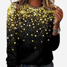 Elisabeth | Damen Weihnachtspullover mit funkelndem Sternenmuster Festlicher Langarmshirt – Gelb
