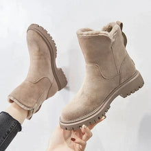 Damen Winterboots mit Futter und robuster Sohle – Beige