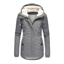 Nora | Damen Winterparka Sherpa-Gefüttert Wasserabweisend Tailliert Women Coat – Grau