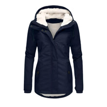 Nora | Damen Winterparka Sherpa-Gefüttert Wasserabweisend Tailliert Women Coat – Marineblau
