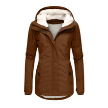 Nora | Damen Winterparka Sherpa-Gefüttert Wasserabweisend Tailliert Women Coat – Braun