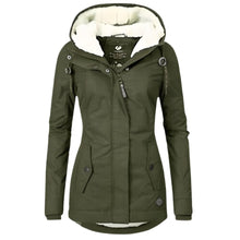 Nora | Damen Winterparka Sherpa-Gefüttert Wasserabweisend Tailliert Women Coat – Militärgrün