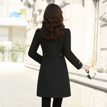 Jacqueline | Damen Stilvoller Zweireihiger Trenchcoat – Schwarz