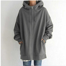 Damenjacke Oversized mit Reißverschluss – Grau