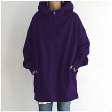 Damenjacke Oversized mit Reißverschluss – Lila