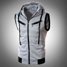 Stilvolle Slim-Fit Weste mit Kapuze - Ricardo – Hellgrau