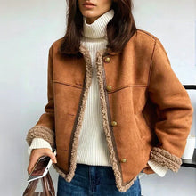 Wildlederjacke mit Fleecefutter - Alvra – Braun