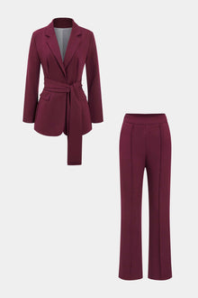 Camilla | Elegantes Zweiteiler-Set mit Blazer & Hose – Burgunderrot