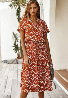 Luftiges Midi-Sommerkleid Damen – Elegant, Leicht & Bequem – Orangerot