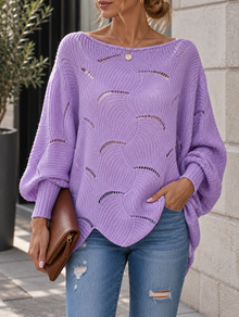 Zeyna – Langärmeliger Strickpullover – Lila