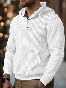 Karlis - Winter Kapuzen Pullover – Weiß