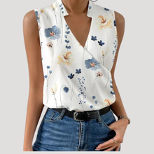 Dorothea | Damen Wickel Ärmellose Bluse – Blumenmuster 1