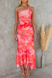 Abby | Plissee Hochzeitsgastkleid – Rot