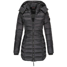 Leichte Damen Steppjacke mit Kapuze – Wärmender Wintermantel in modischem Design – Schwarz