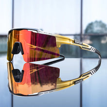 Aerovex - Verspiegelte Rundum Geschlossene Fahrrad Sonnenbrille – Sonnenuntergang Gold