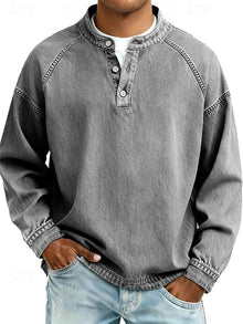 Amir | Gewaschenes Langarmshirt – Grau (Beliebteste Farbe)