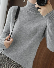 Damen Kaschmir Rollkragenpullover – Grau