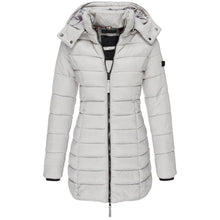 Leichte Damen Steppjacke mit Kapuze – Wärmender Wintermantel in modischem Design – Grau