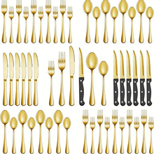 Silvaris | 48-teilige spülmaschinenfeste Besteckkollektion – Moderne Kontrastmuster – Gold
