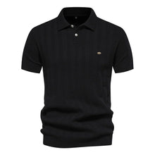 Benles | Stylish Stripe Poloshirt Gestrickt – Schwarz