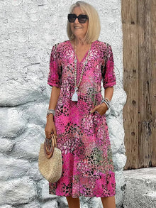 Tanya – Stilvolles Damen Sommerkleid – Pink