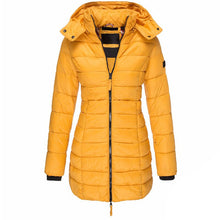 Leichte Damen Steppjacke mit Kapuze – Wärmender Wintermantel in modischem Design – Gelb