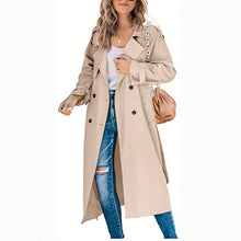 Damen langer Trenchcoat – Khaki