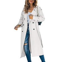 Damen langer Trenchcoat – Weiß