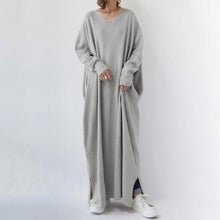 Kelly |  Langes Kleid in Übergröße für Frauen – Grau