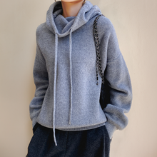 Strick-Hoodie mit Relaxed Fit | Lockerer Rollkragen | Lässige Eleganz – Grau