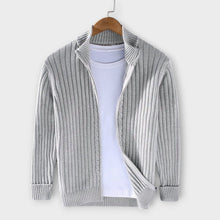 Massimo - Elegante Strickjacke – Hellgrau