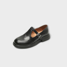 Janine | Leder Mary Janes – Schwarz
