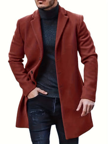 Elegante Einreiher Winterjacke Für Herren | Ideal für Winter – Burgunder
