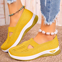Modische Leichte Strick-Cut-Out Sneaker für Damen | Perfekt für lässige Tage – Gelb