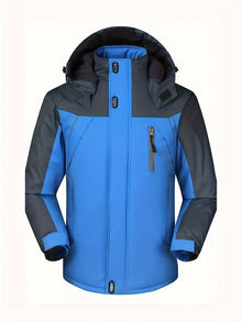 Warme Wasserabweisende Fleece Gefütterte Winterjacke Für Herren | Perfekt für Outdoor-Aktivitäten – Blau